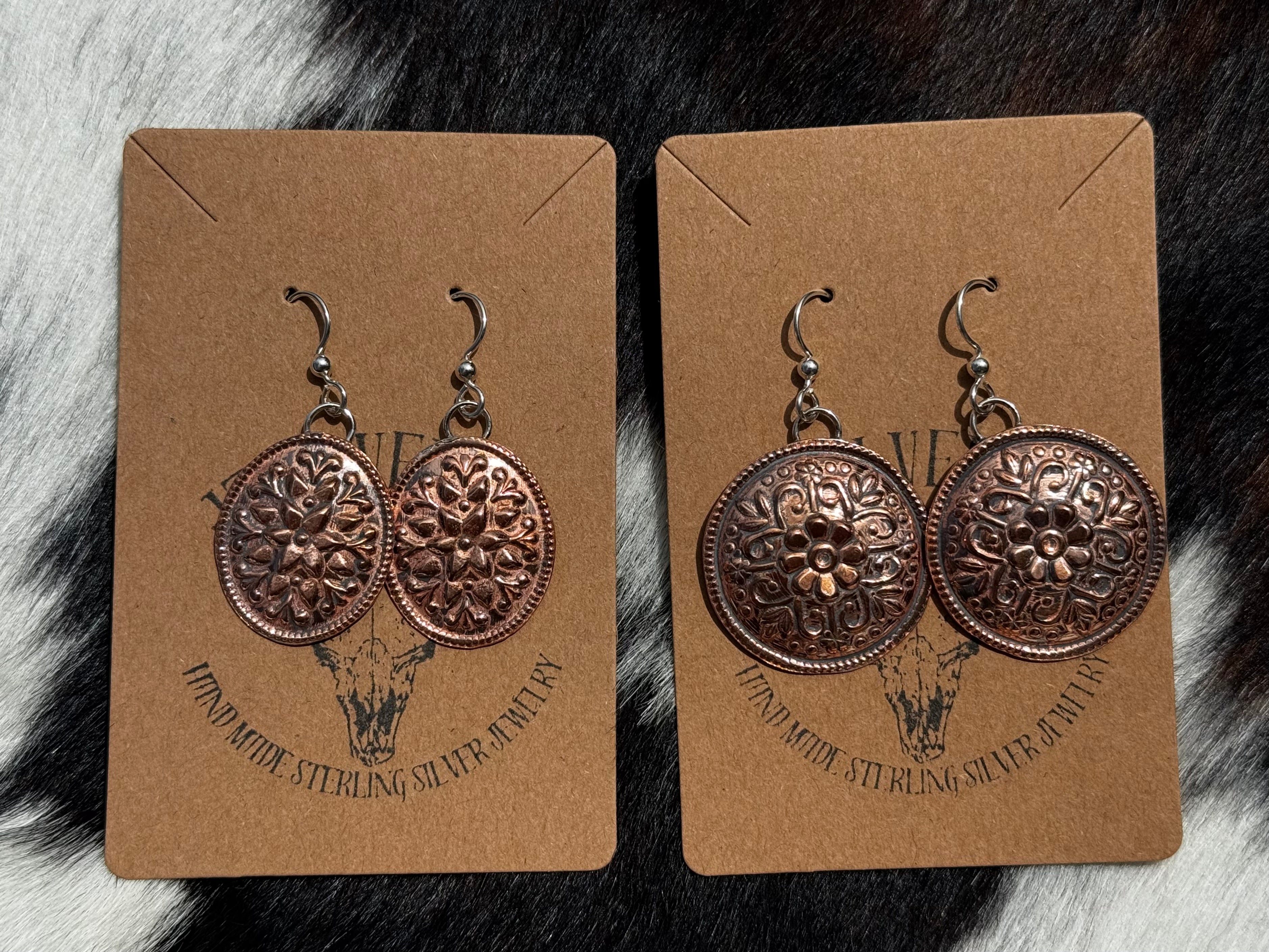 Copper Impression Dangles