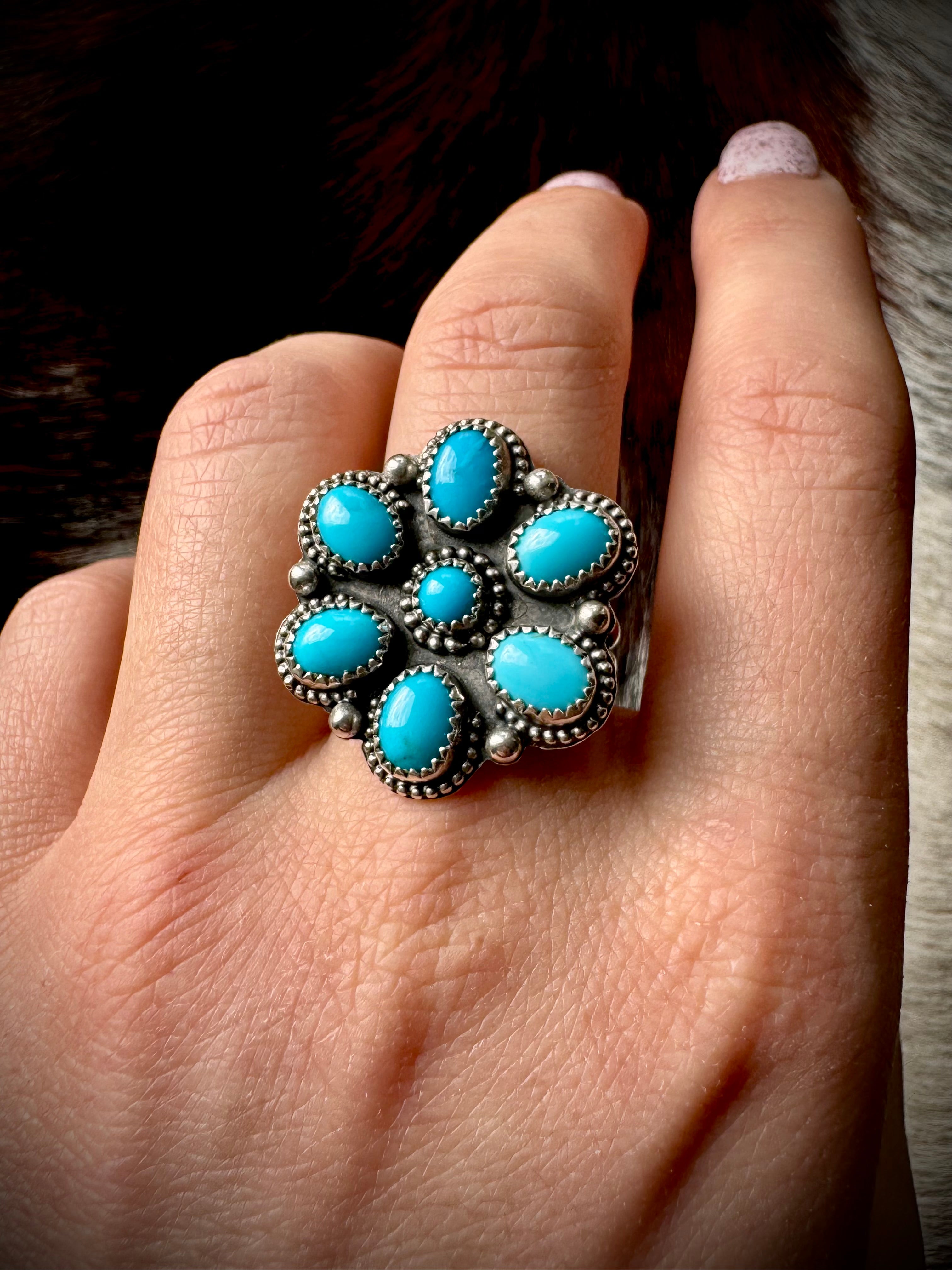 Forget-Me-Not Cluster Ring
