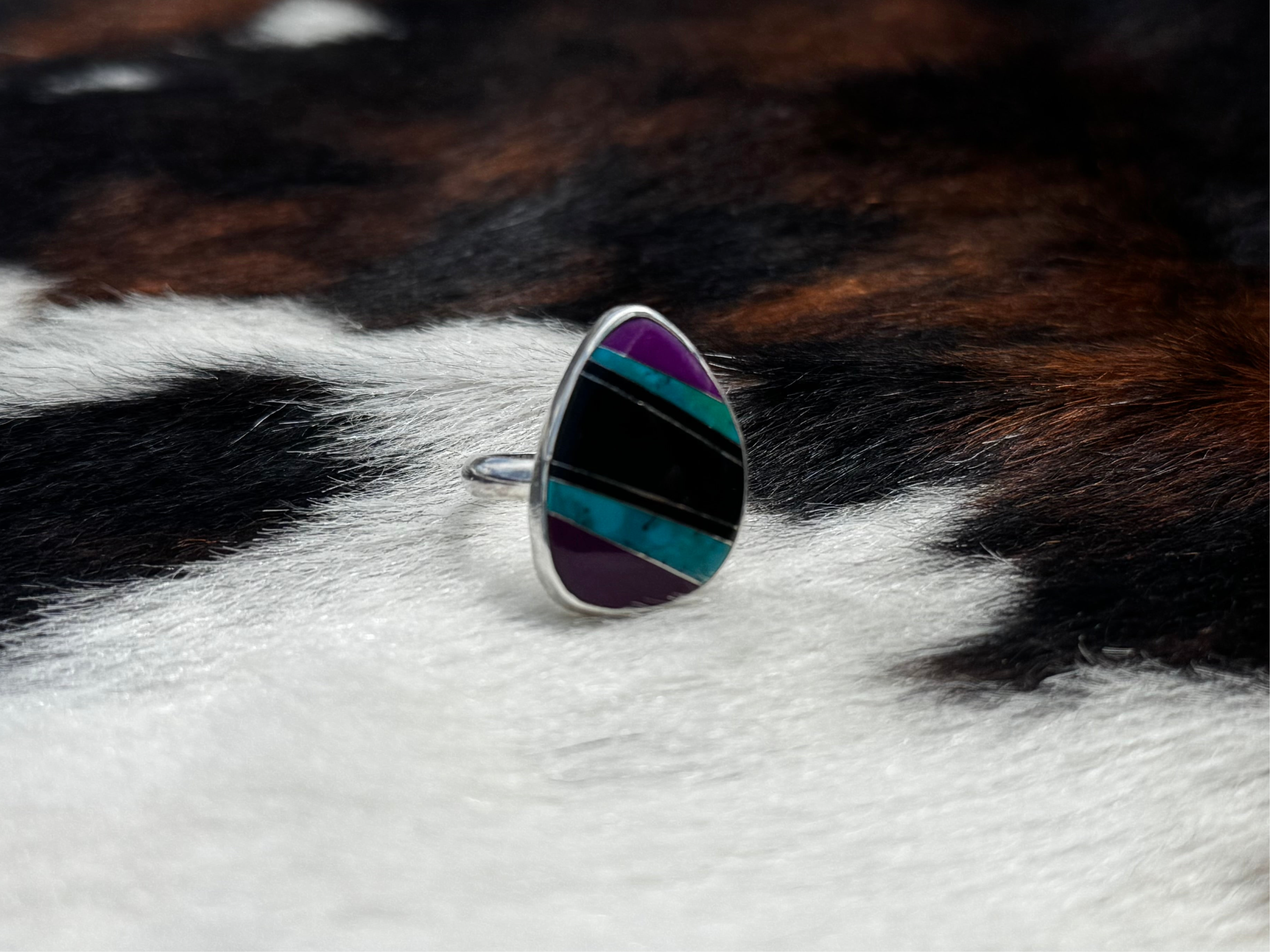 Purple Inlay Ring - Adjustable