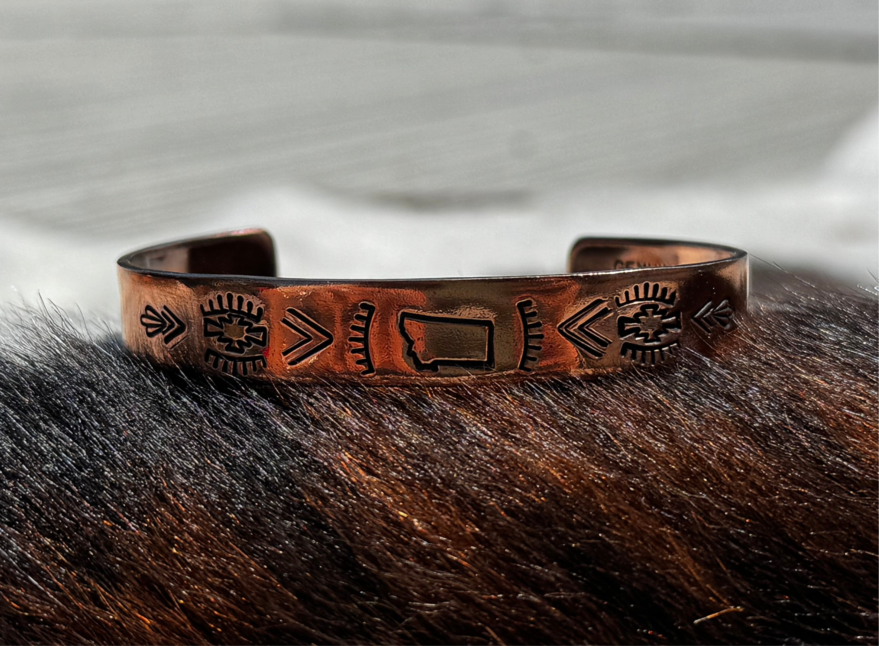 Stamped Montana Copper Cuff