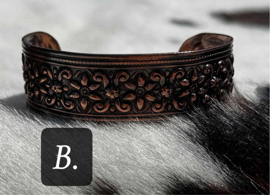 Copper Impression Cuffs *read description*