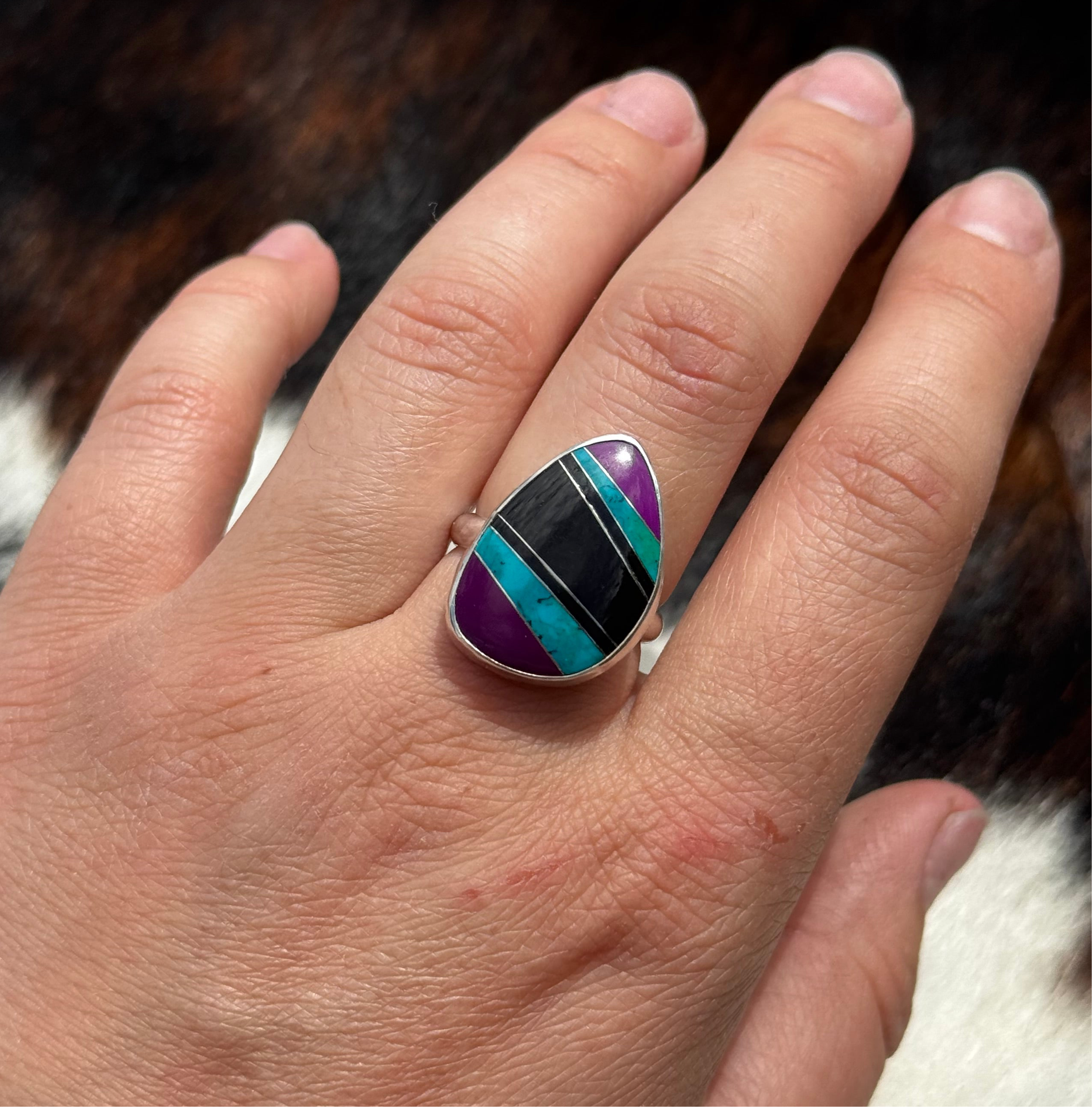 Purple Inlay Ring - Adjustable