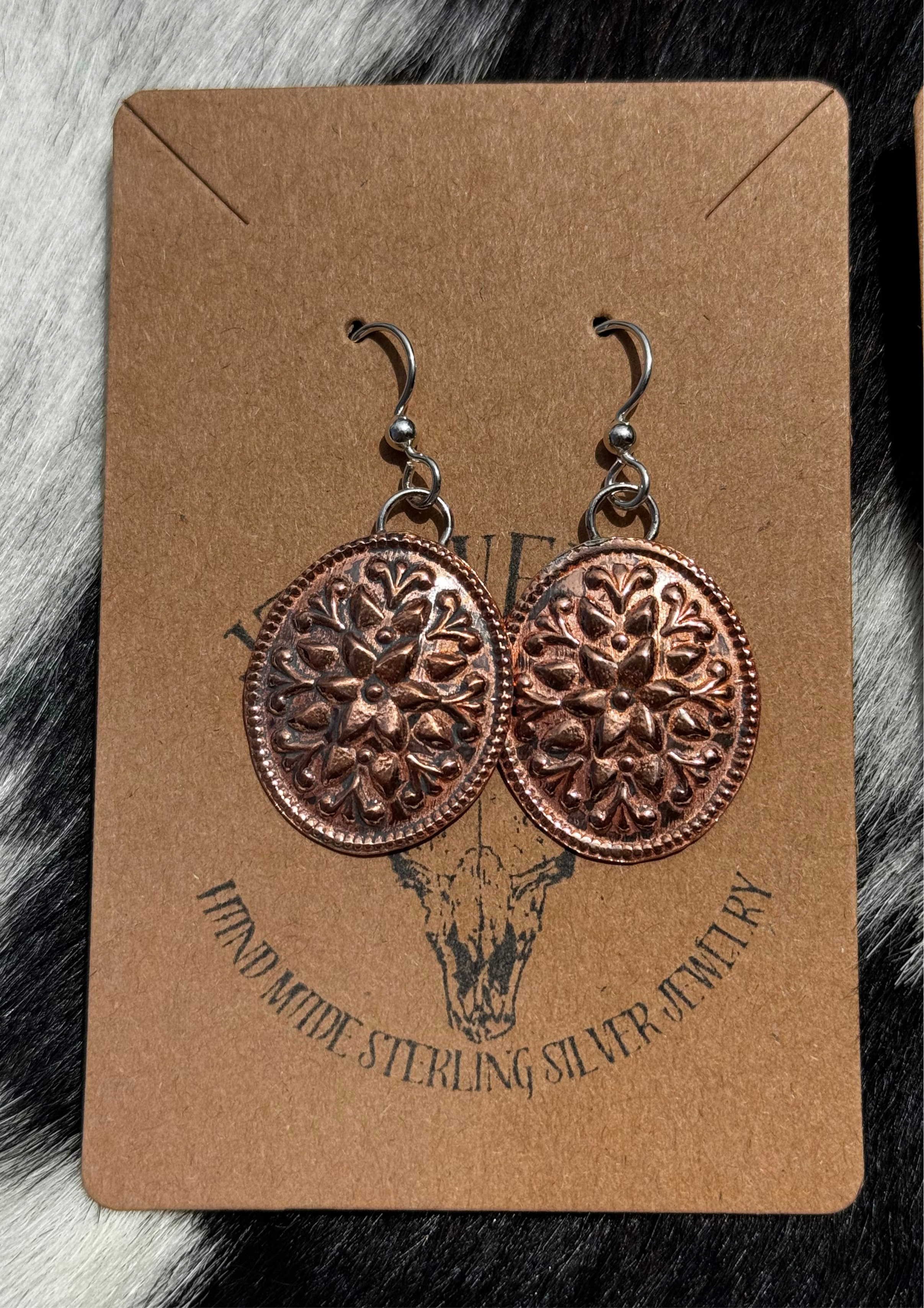 Copper Impression Dangles