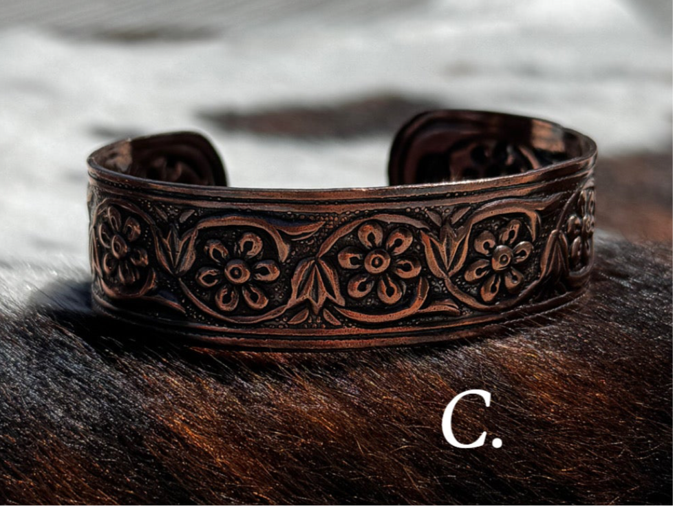 Copper Impression Cuffs *read description*