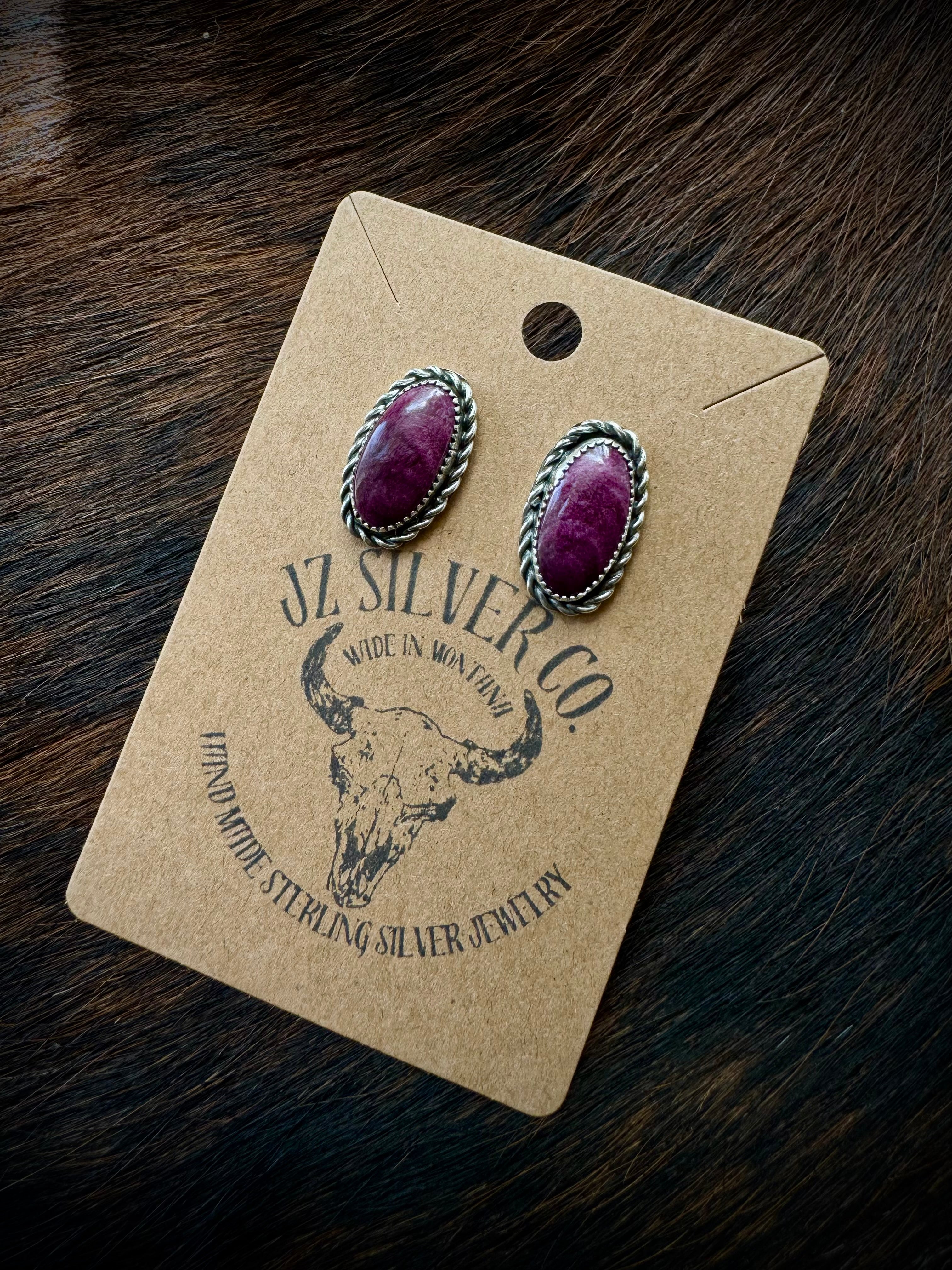 Purple Spiny Earrings