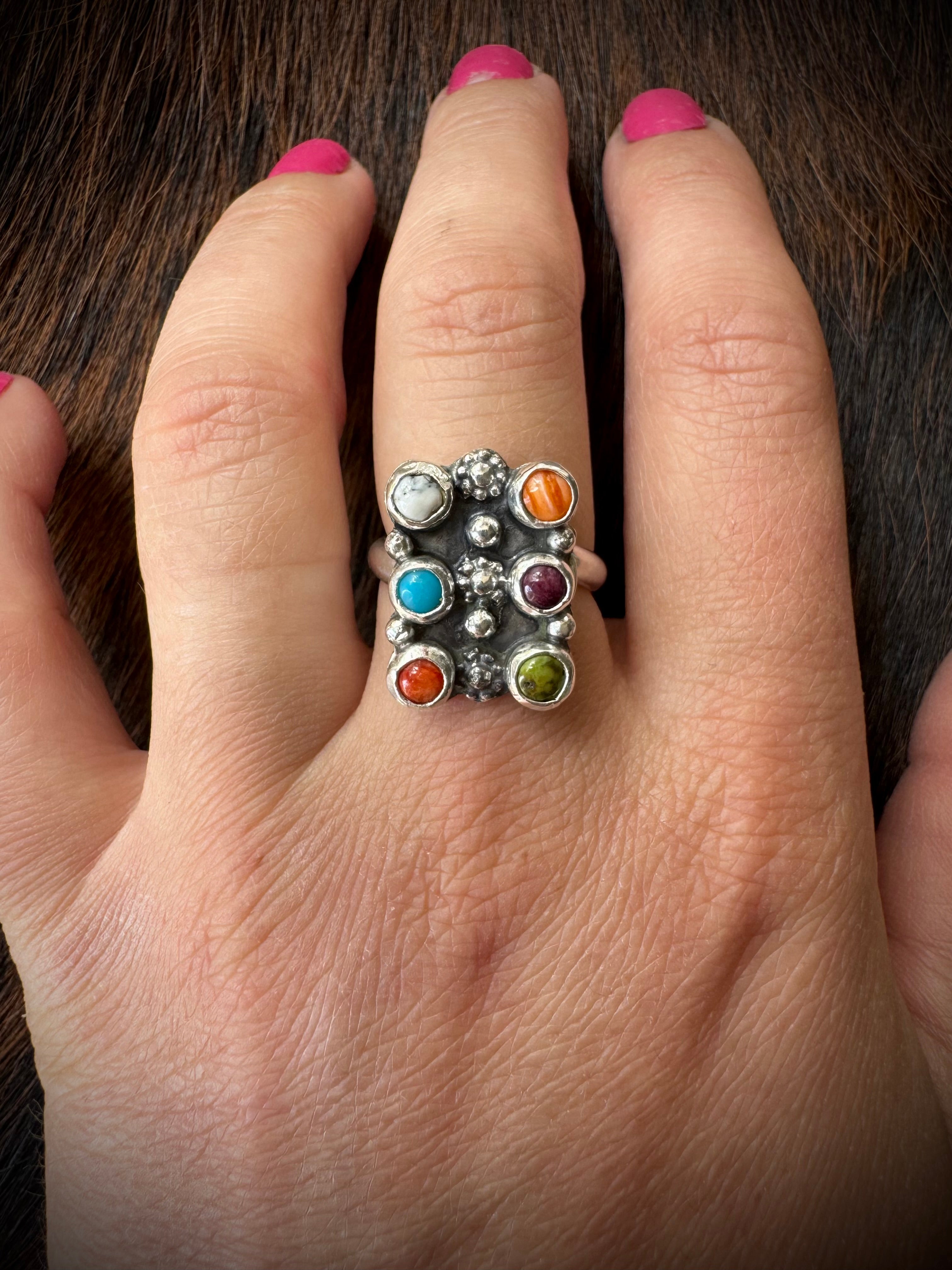 Multi Stone Ring - Adjustable